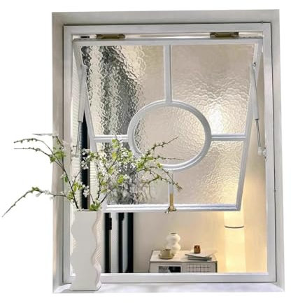 pujindu Ventanas De Aluminio Empotradas, Ventanas De Una Sola Hoja para Cobertizo, Ventanas Abiertas para El Hogar, Ventanas Corredizas con Manijas para Baños(60x50cm)