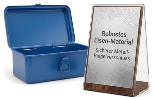 UKCOCO Kleiner Werkzeugkasten: Mini-Werkzeugkasten Aus Metall Werkzeugwagen- Mit Metallriegelverschluss Tragbarer Metall- Zur Aufbewahrung Kleiner Werkzeuge