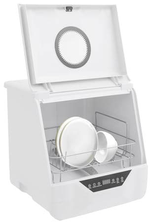 Tischgeschirrspüler Mini Geschirrspüler Tragbarer Spülmaschine mit 4 Waschmodi LED-Anzeige 800W 360 ° Rundum-Reinigung für Familien mit 2 bis 5 Personen