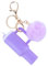 Mini Tumbler Keychain Accessories for Stanley Cup Cute Keychain with Purple Fur Ball Chapstick Holder School Bag Key Ring Handbag Backpack Charm Lip Balm Holder for Women (Purple)