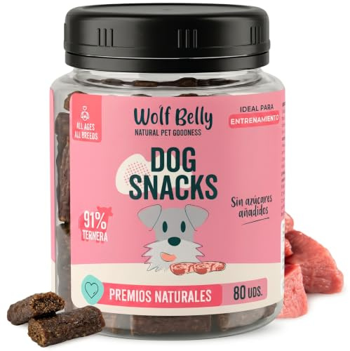 Wolf Belly - Biscotti per Cani 91% Manzo (80 pz) Senza Cereali | 91% manzo, Snack per addestramento, Ricco di proteine, Senza patate né cereali, Consistenza succosa, Prodotto in Europa