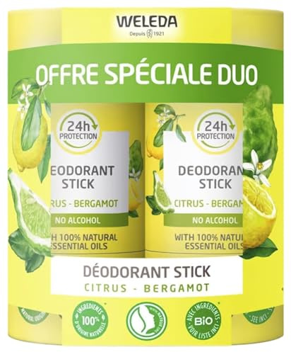 Weleda Deodorant Stick Citrus Bergamot Pack of 2 x 50g