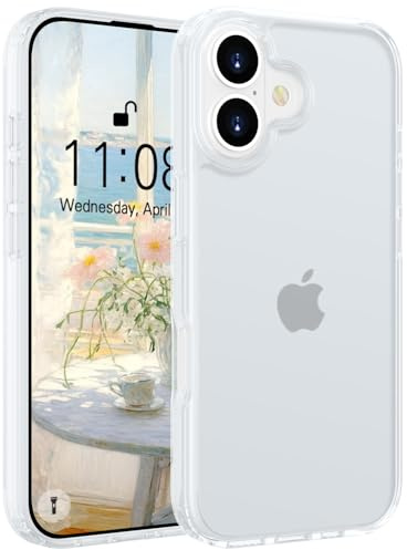 Andwing Hülle für iPhone 17 6,3 Zoll, Militärstandard FallSchutz Handyhülle für iPhone 17,Anti-Gelb Durchsichtig Rückseite Schutzhülle, Anti-Fingerabdruck Kratzfest Haltbar transparent
