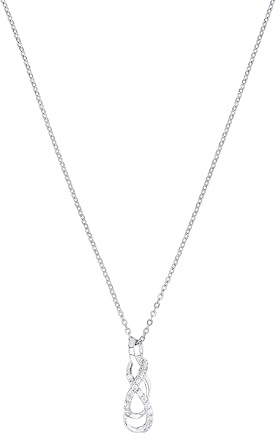 Amor Kette mit Anhänger 925 Sterling Silber Damen Halsschmuck, mit Zirkonia synth., 42 cm, Weiß, Infinity, Kommt in Schmuck Geschenk Box, 9611928