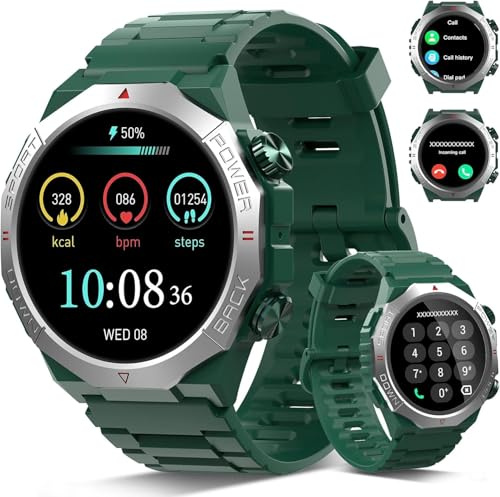 Militär Smartwatch Herren Damen, 1.39''HD Display Fitnessuhr für Outdoor, Herzfrequenz, Schlafmonitor, 110+ Sportmodi , IP68 Wasserdicht Sportuhr, 30 Tage Akkulaufzeit, Schrittzähler für Android iOS