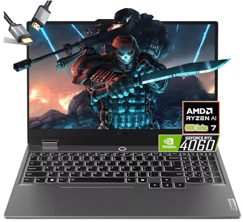 Lenovo LOQ 15 Gaming Laptop - AMD Ryzen 7 8845HS Beat i9-13900H- RTX 4060-15.6 FHD Display G-SYNC -32GB RAM -2TB PCIe SSD -Tastiera retroilluminata - Windows 11 - Gamer PC Creator Video Editing