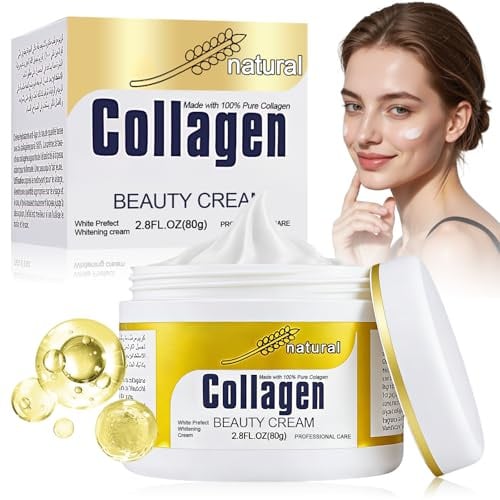 HOUSN Crema Viso Collagene Idratante Intensa, Crema Viso Antirughe Potenziata con Effetto Rassodante, per una Pelle Liscia ed Elastica, Confezione da 80g