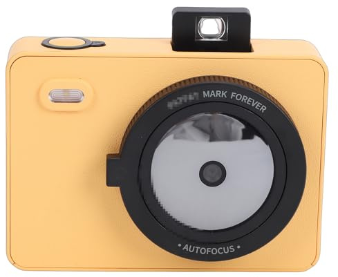 Hyuduo Z5 Tragbare Fotodrucker-Kamera, 271 DPI mit 5 Filtern und LED-, Mini-Druckkamera mit Pop-up-Sucher für Reisen, Partys, Zuhause (YELLOW)