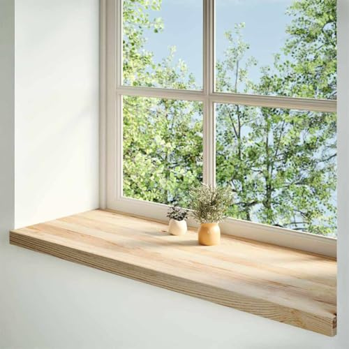 2 davanzali per finestre, in legno di rovere massiccio, 100 x 40 x 2 cm, non trattato, per interni e riparazioni, accessori per montaggio e ristrutturazione
