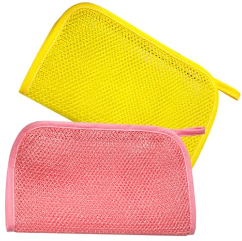 2pcs African Bath Net Sponge Nylon Exfoliating Shower Body | Home Use Cleaning Exfoliating Net, Smooth-skin Care, Stylish Unique Design Random Color