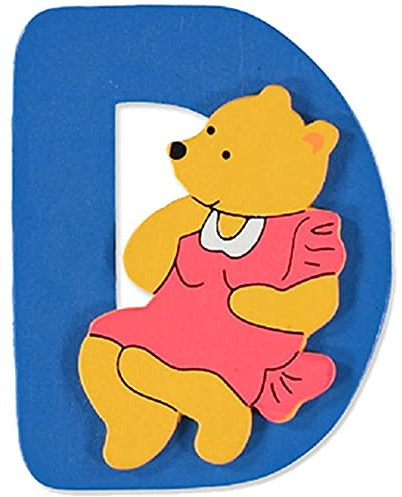 Holzbuchstabe D, Bär-Design, von Bieco
