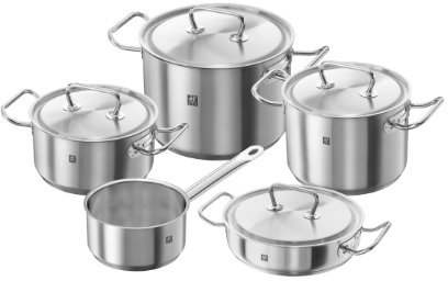 Zwilling – TWIN CLASSIC, Rechargeable Cookware Set 5 pz., in Stainless Steel 18/10 Satin