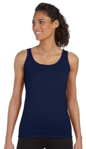 Gildan Ladies Soft Style Tank Top Vest (M) (Navy)