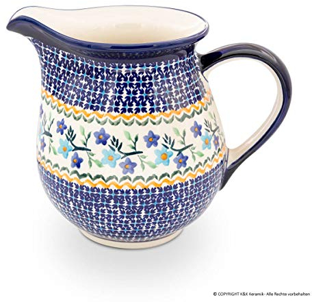 Original Bunzlauer Keramik Milchkanne/Krug 1,6 Liter, Ø21.5cm, H=18.0cm im exklusiven Dekor 1154a