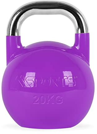 Kettlebell Competition 20 kg | Professional Studio Qualität | inkl. Übungsposter | Wettkampf Kugelhantel