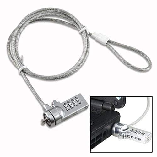 vhbw Kensington Lock für Laptop Notebook - Kabelschloss mit Zahlenschloss, 1,8 m