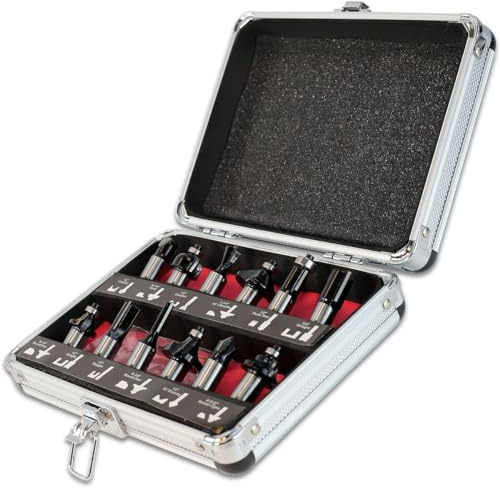 LUMBER JACK 12 Piece Router Cutter Set 1/2 Shank TCT Tungsten Carbide Tipped