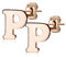 Bungsa BUCHSTABE P Ohrstecker Rosegold - BUCHSTABEN P Ohrring in Rosegold - Alphabet Ohrringe zum Stecken - aus Edelstahl - Ohrschmuck für Damen, Kinder & Herren