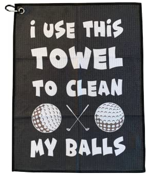 SHANKITGOLF Lustiges Golf-Handtuch, Gag Geschenk, saubere Golfbälle, lustiges Golfzubehör mit Clip für Golftasche