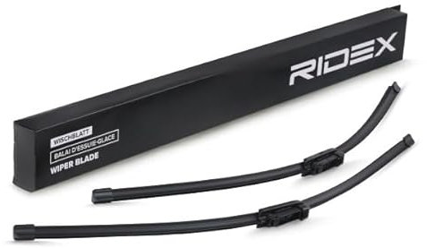 RIDEX Escobilla Limpiaparabrisas Juego de 2 Escobillas con spoiler Delante | Tipo de escobilla: Escobilla con hoja plana, Sin marco | Longitud 1: 650mm | Longitud 2: 650mm 298W0121