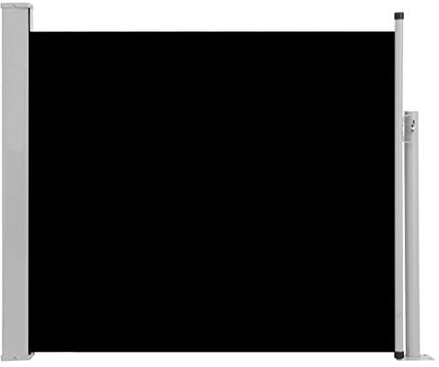 Festnight Ausziehbare Seitenmarkise Sichtschutz Sonnenschut Windschutz Seitenrollo Markise für Balkon & Terrasse 100x300 cm Schwarz