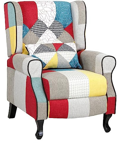 Totò Piccinni Relaxsessel mit gepolsterter Fußstütze, Patchwork Party, Comfort