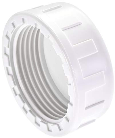 sourcing map 1-1/4PT Pipe Fitting Cap, PVC Round Female Thread Hose Connector, for Garden and Outdoor Water Pipes End, White