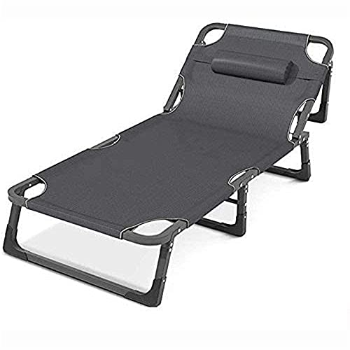 MXXHFC Campingliege Klappbare Gartenliege Outdoor-Terrassenliege mit bequemer Kopfstütze für Camping, Picknick, Strand