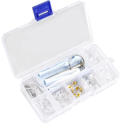 Jagowa 25 Pairs Glasses Repair Kit Glasses Nose Pad Repair Kit Nose Pads Glasses Accessories Screwdriver Set (Random Color Wipe Cloth)