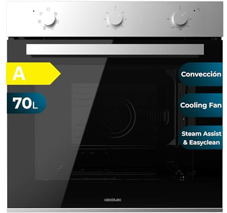 Cecotec Four intégrable multifonctions Bolero Hexa M236000 Line Time A.Four multifonctions Capacité de 70 L, 6 fonctions, classe A, 2800 W