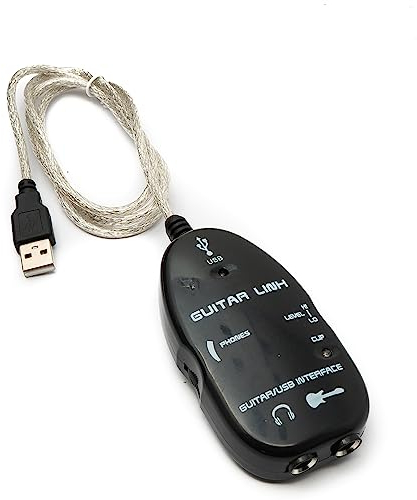 System-S Gitarre Interface 1 m 6.35 mm Klinke Buchse zu Buchse & USB 2.0 Stecker Adapter