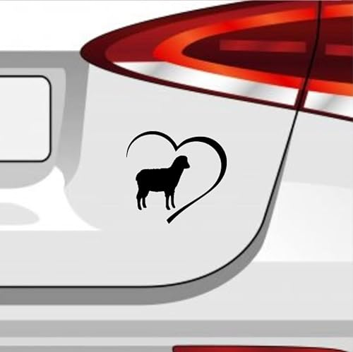 Generisch Schaf Herz Aufkleber Sticker Wolle Sheep Mähh Liebe Bauernhof JDM Stall Farbe: Blau 13x12cm