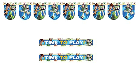 ALMACENESADAN-4766, Pack Toy Compuesto por Lineal de banderines de 2,40 Metros Aprox y 2 Banner tiem to Play, Ideal para Fiestas y cumpleaños (8435510347666)