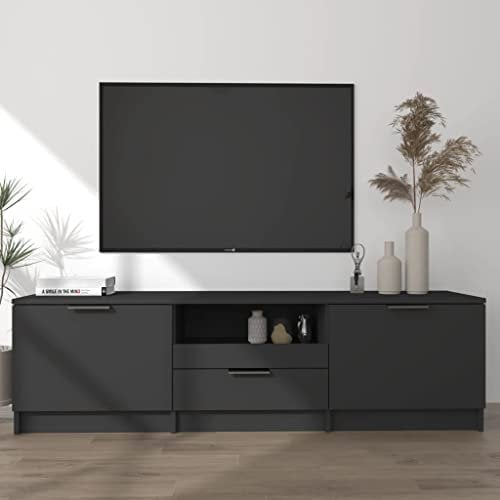 Mobile Porta TV,mobile tv soggiorno mobile tv moderno con Spazio di Archiviazione Adatto per camera da letto, soggiorno, B&B, hotel Nero 140x35x40 cm in Legno Multistrato