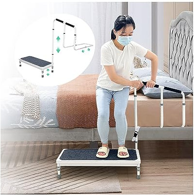 Bett-Tritthocker mit Geländer für Hochbetten, Erwachsene und ältere Menschen, mit Griff, 180 kg