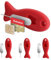 FIDWALL Paquete de 4 Herramientas de extracción de Tarjeta SIM con Almacenamiento de Tarjeta SIM Incorporado: Contiene Pines de expulsión compatibles con iPhone (Paquete de 4, Rojo)