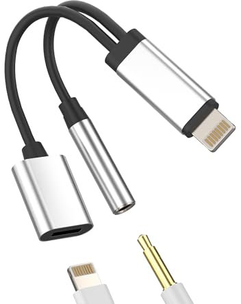 Adattatore 3,5 Jack Cuffiette 2 in 1 Lightning Caricatore Spinotto Sdoppiatore Cavo Aux Cuffie Accessori per Apple iPad Air per Iphone 14 13 12 11 Pro Max 7 8 Plus XS XR X SE Auricolari Caricabatterie
