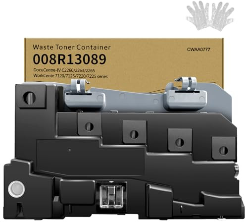 008R13089 - Contenedor de tóner de residuos compatible con Xerox WorkCentre 7120 7125 7220 7225 7220i 7225i Series CWAA0777 DocuCentre-IV C2260 C2263 C2265 de alta capacidad 33000 páginas 1 paquete