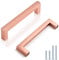 KUSAGA Door Handles,20 Pack Cabinet Handles Hole Center 128mm(5 inch) Stainless Steel Rose Gold Kitchen Cabinet Cupboard Handles Square Corner Pull Funiture Hardware