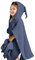 lulumoon Badeponcho Kinder Kapuzenhandtuch Baby-100% Musselin Baumwolle Babyhandtuch mit Kapuze - Poncho Badetuch für Kinder Baby 60 x 60 cm,(Blau