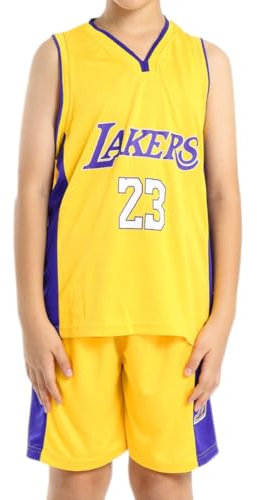 DJKTTMKW Basketball Trikot Kinder (Gelb, 9-10 Jahre)