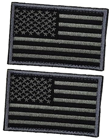 AUTSUPPL 2Stücke Usa Flag Patch Selbstklebendes American Flagge Emblem für Militäruniformen Grey Ideal für Rucksäcke Westen und Kleidung