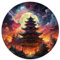 1000-teiliges Puzzle, runde Puzzles mit japanischer Pagodenlandschaft, geeignet für Kinder ab 12 Jahren. Kartonpuzzle, Lernspiel, herausforderndes Spielzeug. Größe: 67,5 x 67,5 cm.