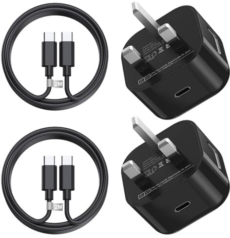 Samsung 25W USB C Fast Charger Plug and 2M Cable for Galaxy S24/S23 Ultra/S23+/S23/S22/S21/S10/A13/A14/A53/A54 5G - 2Pack Super Fast USB Type C Phone Charger
