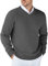 COOFANDY Herren Pullover mit V-Ausschnitt Strickpullover Winterpullover Grobstrickpullover Feinstrick Sweater Dunkelgrau 3XL