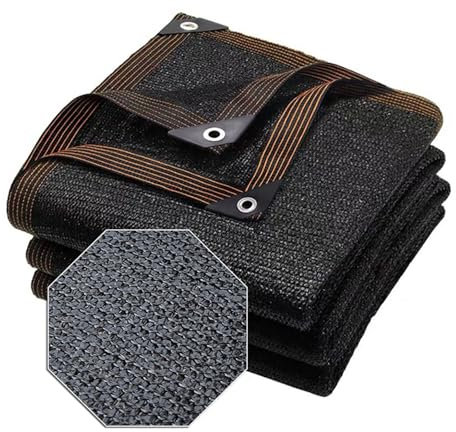 Telo parasole nero 6 x 6 m, resistente agli strappi, per serra, balcone, canile, anti-invecchiamento e traspirante, per giardino, resistente ai raggi UV, 2 x 6 m, 3 x 5 m, 4 x 7 m, vela parasole w
