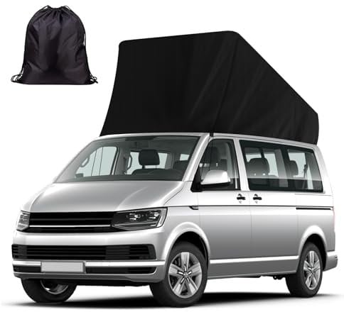 Gemsaya Dachschutz Ersatz für VW T5 T6, 600D Oxford-Stoff Schwarz Wetterschutz Pop-Top Camper Dachzelt für Aufstelldach Schlafdach Outdoor Camping, Mütze Calicap Regenschutz Wintercamping