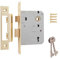 ERA 3 Lever Brass Effect Mortice Lock Sashlock, 76mm (3) Mortice Sashlock, Door Lock with Key for Internal and External Doors