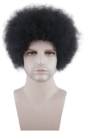 High-Quality Men's Wig, 10 Zoll lange Afro Kinky Curly Perücke for Männer Kurze lockige Echthaarperücke for schöne Männer Peruanisches Haar Sassy Curl Male Perücken Full Machine Toupee Perücke,Natura
