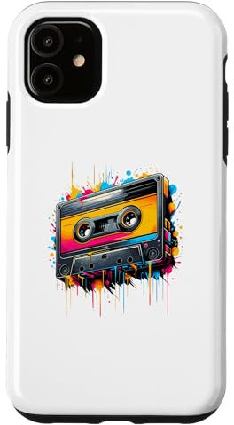iPhone 11 Splash Art Cassette Player Music Tape Recorder Case